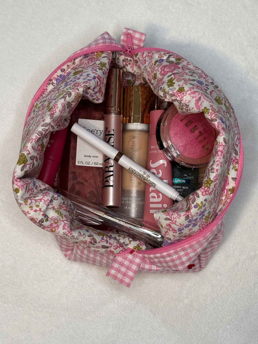 Be Mine Large Makeup Bag - filled with makeup