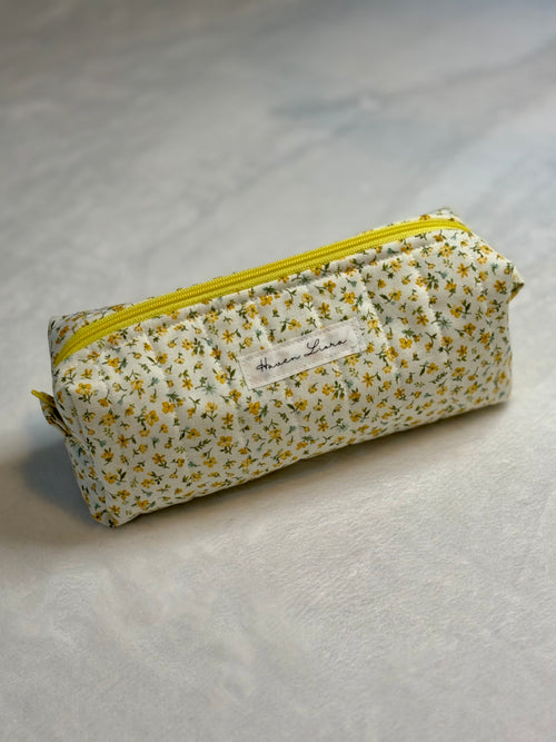 Buttercup Meadow Pencil & Makeup Brush Bag - front view
